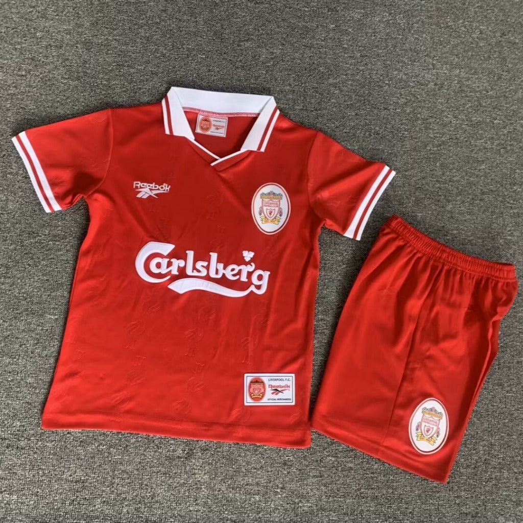 Liverpool 1996/97 Vintage Retro Red Home Kids Jersey Set