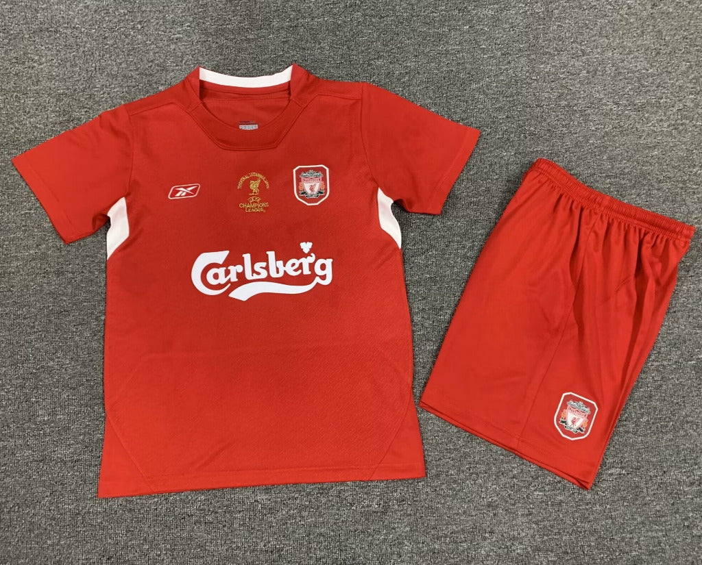 Liverpool 2004/05 Vintage Retro Home Kids Jersey Set