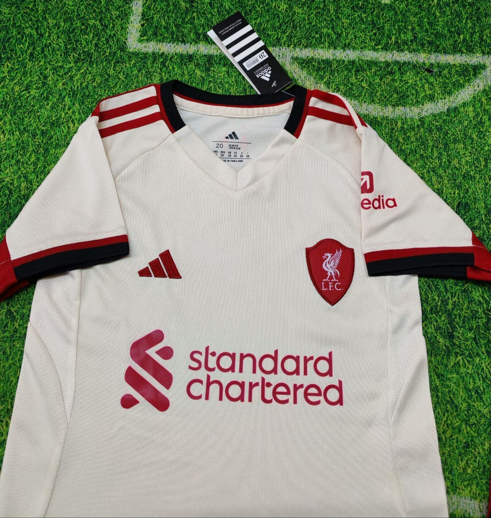 Liverpool 25/26 Away Red/White Kids Jersey Set