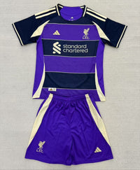 Liverpool 25/26 Black/Purple Kids Jersey Set