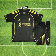 Liverpool 25/26 Black/Yellow Special Kids Jersey Set