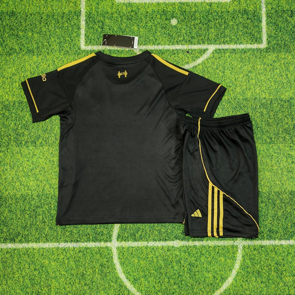 Liverpool 25/26 Black/Yellow Special Kids Jersey Set