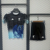 Liverpool 25/26 Blue/Black Bird Kids Jersey Set