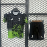 Liverpool 25/26 Green/Black Bird Kids Jersey Set