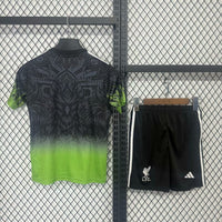 Liverpool 25/26 Green/Black Bird Kids Jersey Set