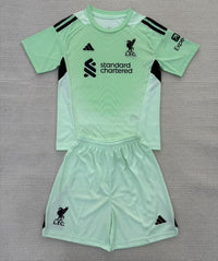Liverpool 25/26 Green Goalkeeper Kids Jersey Set