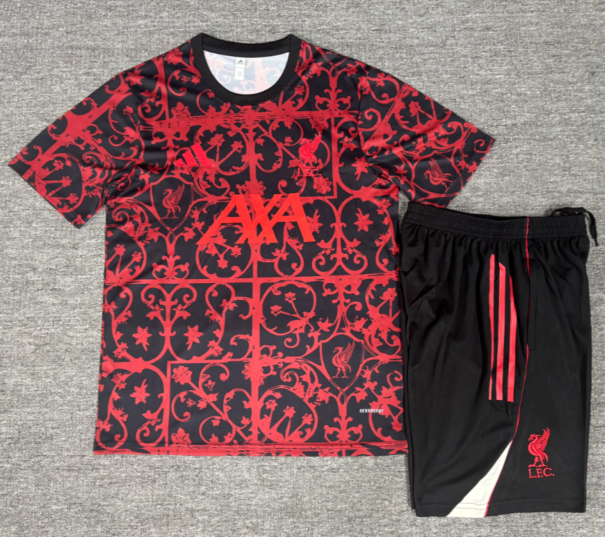Liverpool 25/26 Red/Black Training Kids Jersey Set