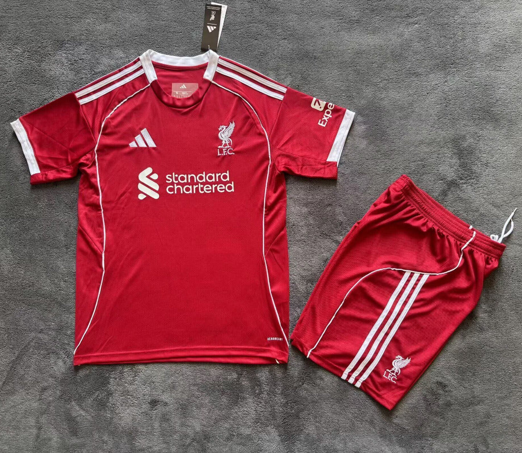 Liverpool 25/26 Red Home Kids Jersey Set