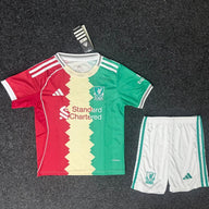 Liverpool 25/26 Red/Yellow/Green Kids Jersey Set