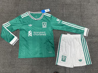 Liverpool 25/26 Third Green Long Sleeve Kids Jersey Set