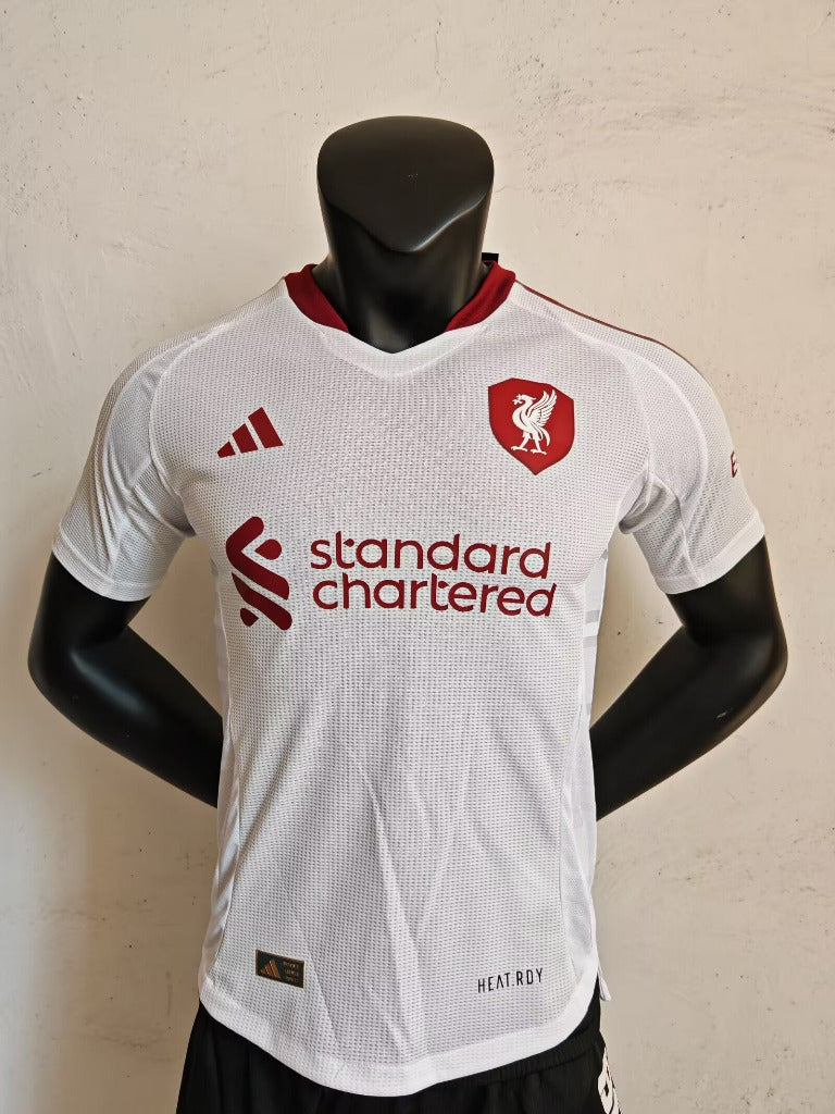 Liverpool 25/26 White/Red Away Player Version Jersey