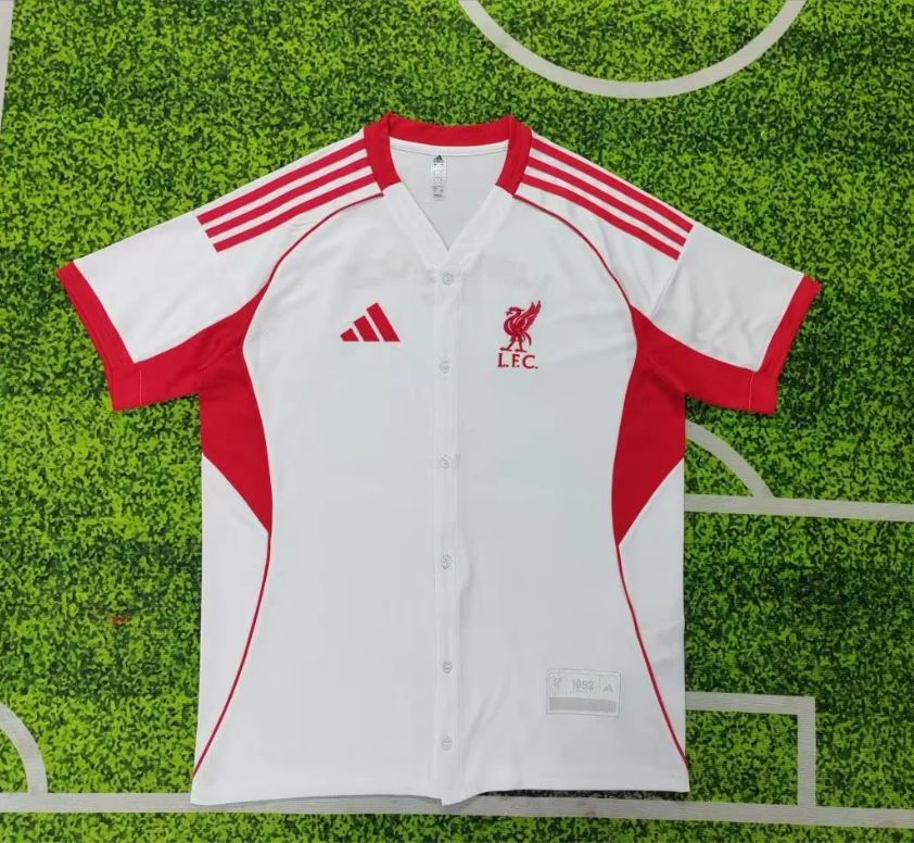Liverpool 25/26 White/Red Baseball Jersey