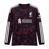 Liverpool 26/27 Black/Maroon/White Stripes Third Long Sleeves Jersey
