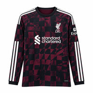 Liverpool 26/27 Black/Maroon/White Stripes Third Long Sleeves Jersey