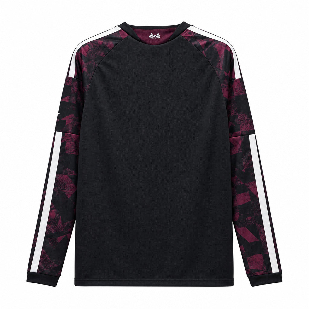 Liverpool 26/27 Black/Maroon/White Stripes Third Long Sleeves Jersey