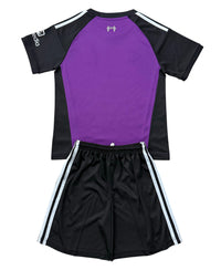 Liverpool 26/27 Black/Purple/White Stripe Goalkeeper Kids Jersey Set