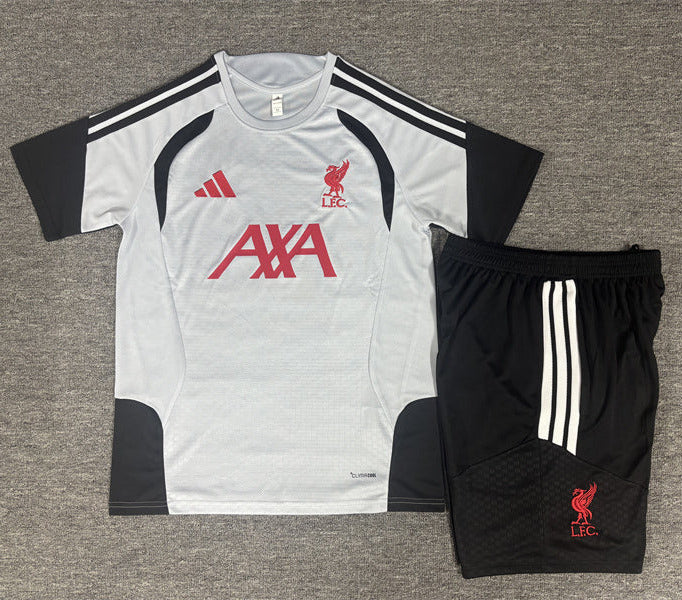 Liverpool 26/27 Gray/Black Training Kids Jersey Set