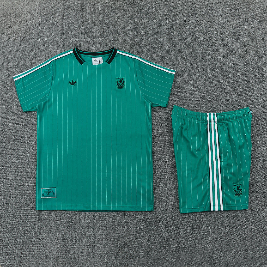 Liverpool 26/27 Green/White/Black Pinstripe Jersey