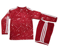 Liverpool 26/27 Red/White Shoulder Stripes Home Long Sleeved Kids Jersey Set