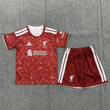 Liverpool 26/27 Red/White Stripes Home Kids Jersey Set