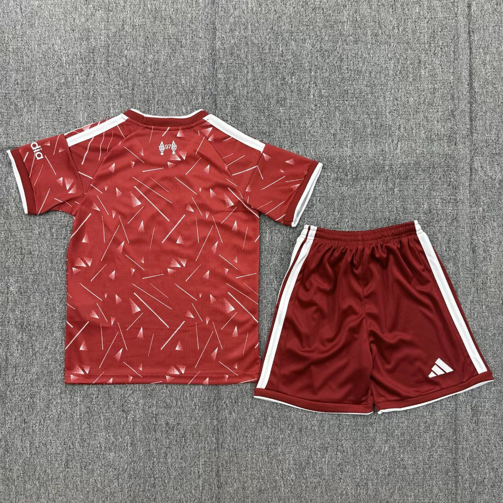 Liverpool 26/27 Red/White Stripes Home Kids Jersey Set