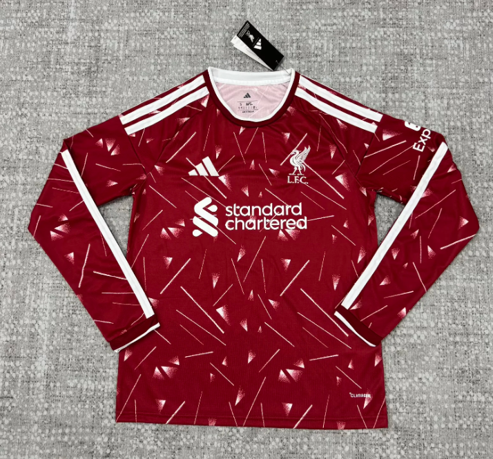 Liverpool 26/27 Red/White Stripes Home Long Sleeve Jersey