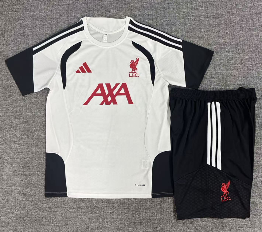 Liverpool 26/27 White/Black Training Kids Jersey Set