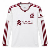 Liverpool 26/27 White/Maroon Stripes Away Long Sleeve Jersey
