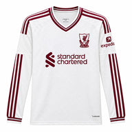 Liverpool 26/27 White/Maroon Stripes Away Long Sleeve Jersey
