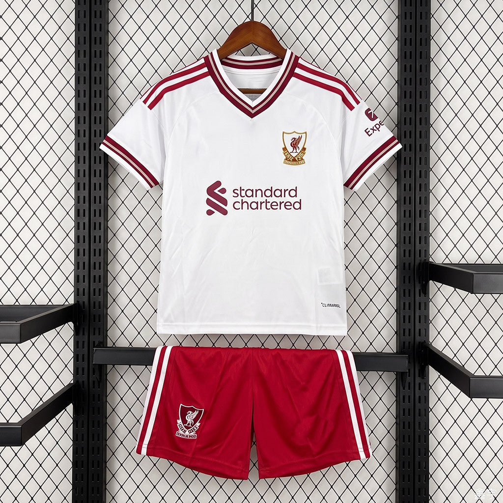 Liverpool 26/27 White/Red Away Kids Jersey Set