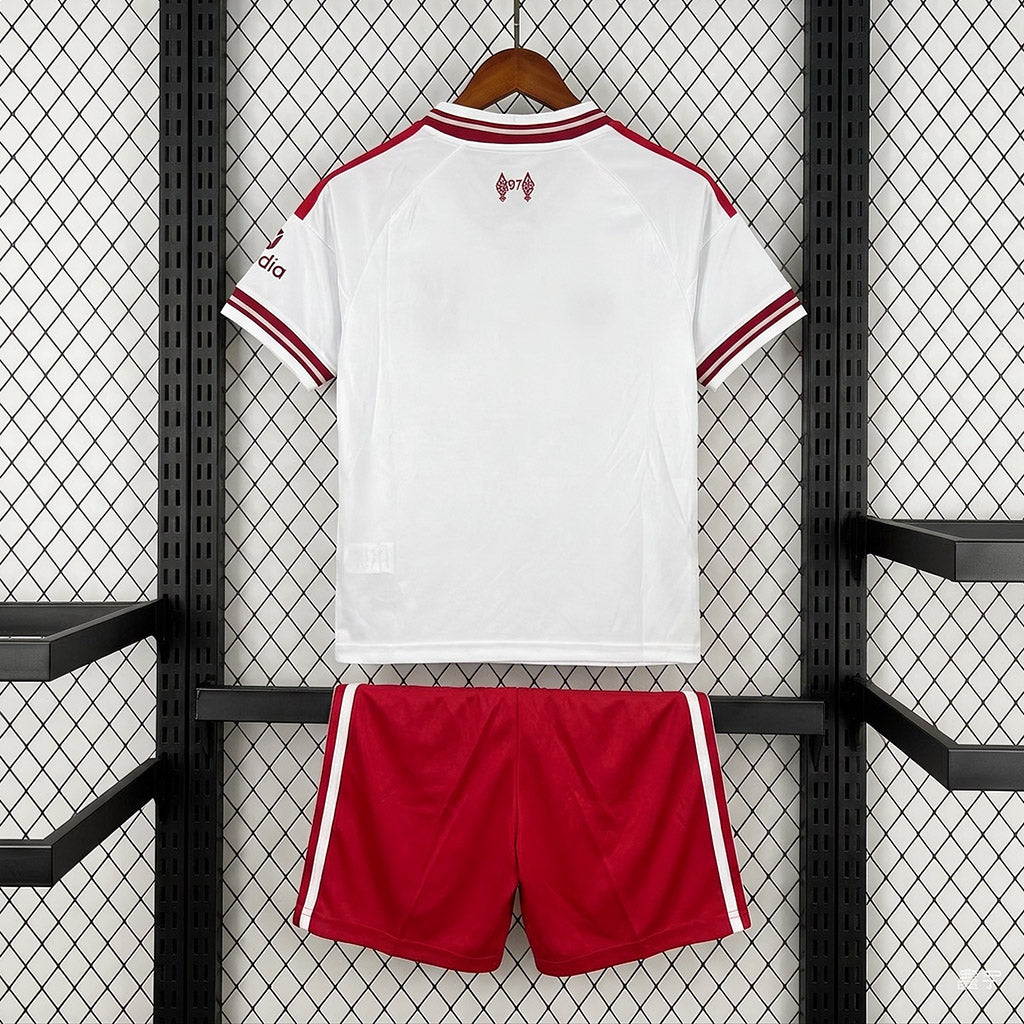 Liverpool 26/27 White/Red Away Kids Jersey Set