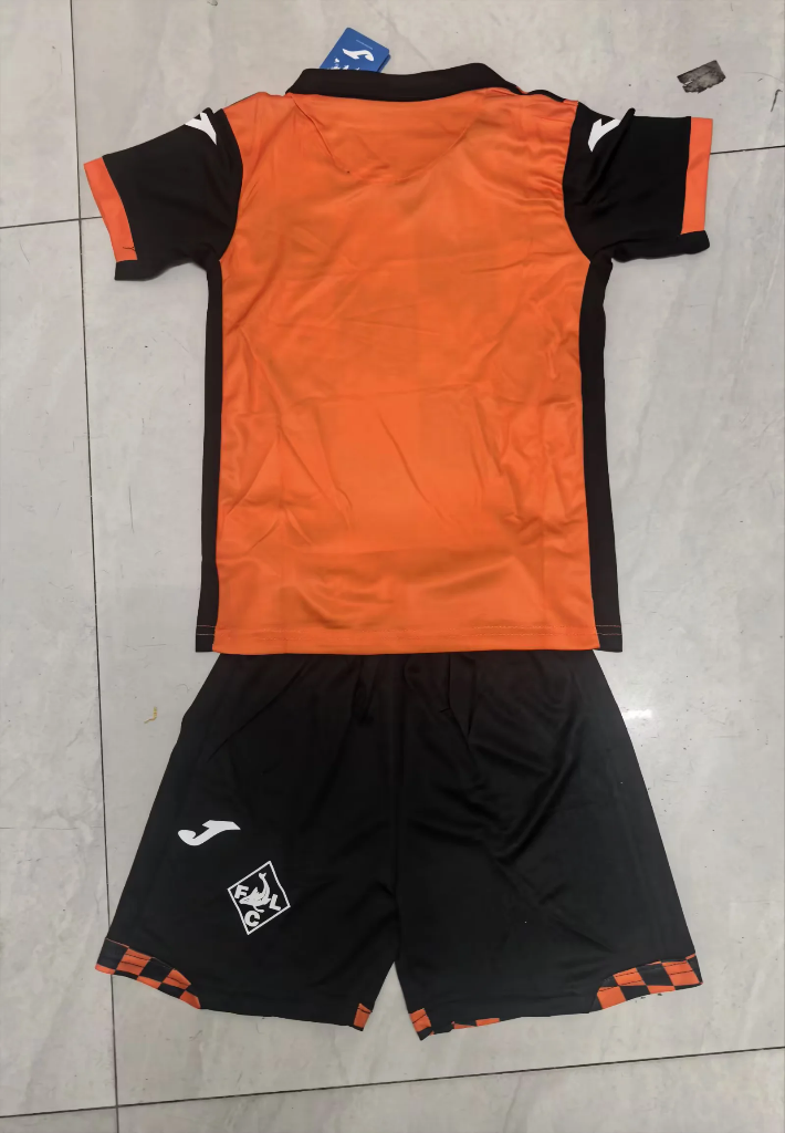 Lorient 25/26 Black/Orange Home Kids Jersey Set