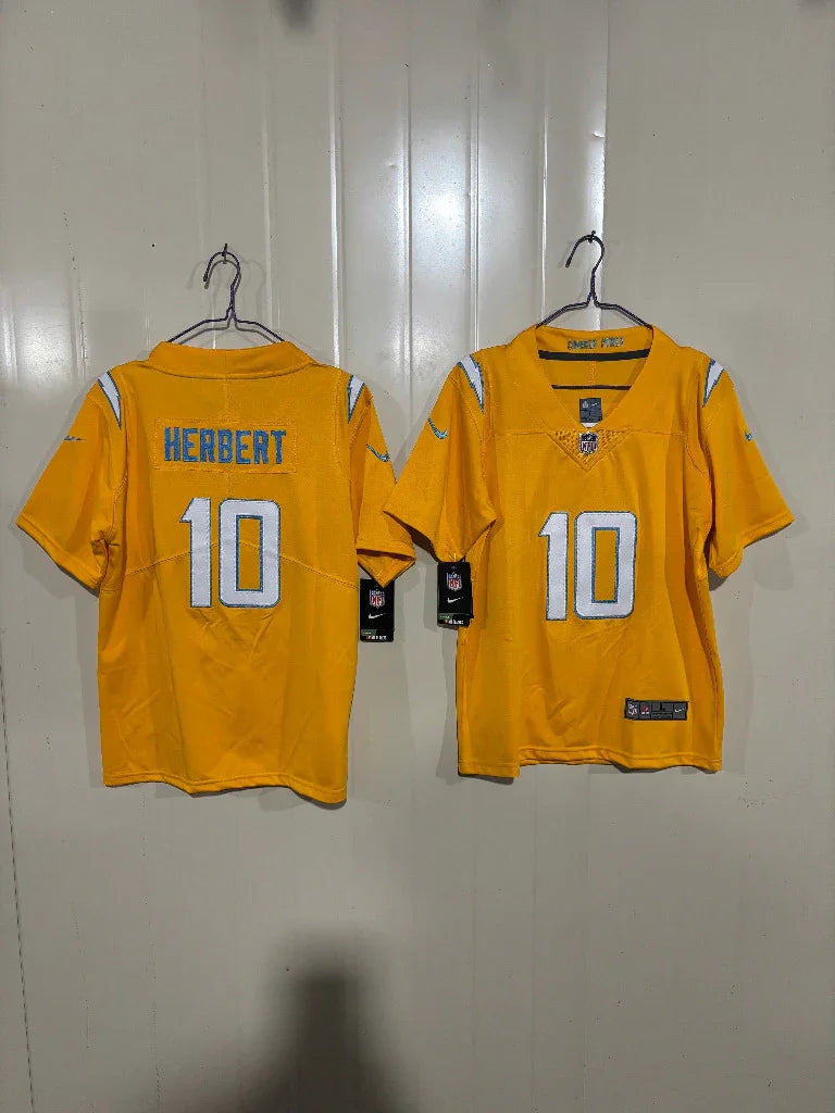 Los Angeles Chargers 25/26 Herbert #10 Gold Game Kids Jersey