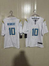 Los Angeles Chargers 25/26 Herbert #10 White Game Kids Jersey