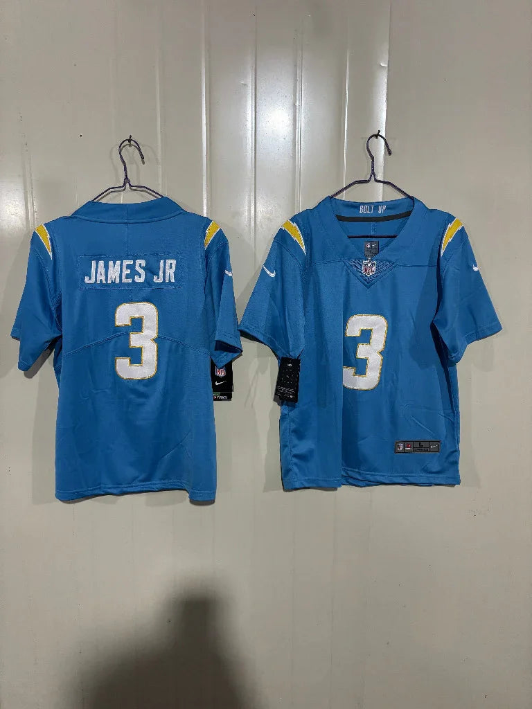 Los Angeles Chargers 25/26 James Jr. #3 Blue Game Kids Jersey