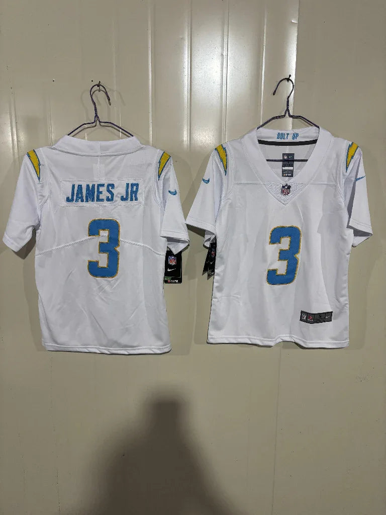 Los Angeles Chargers 25/26 James Jr. #3 White Game Kids Jersey