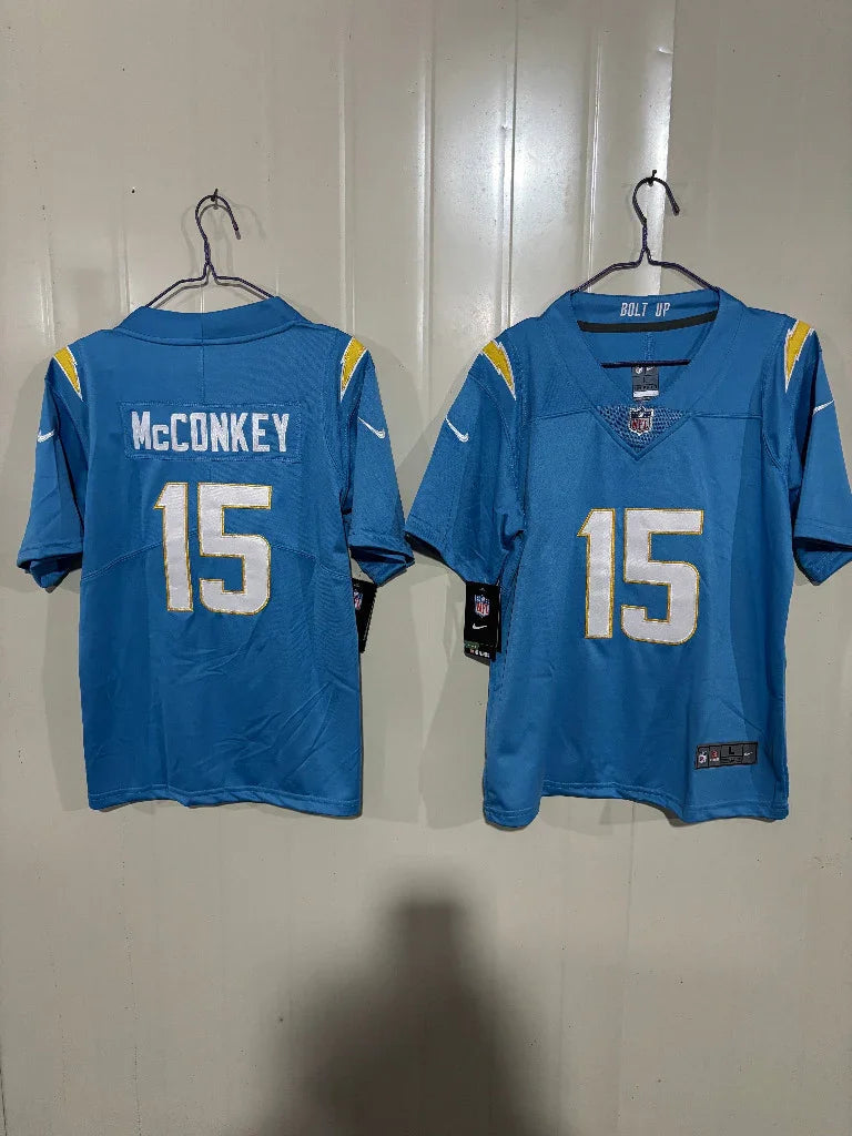 Los Angeles Chargers 25/26 McConkey #15 Blue Game Kids Jersey