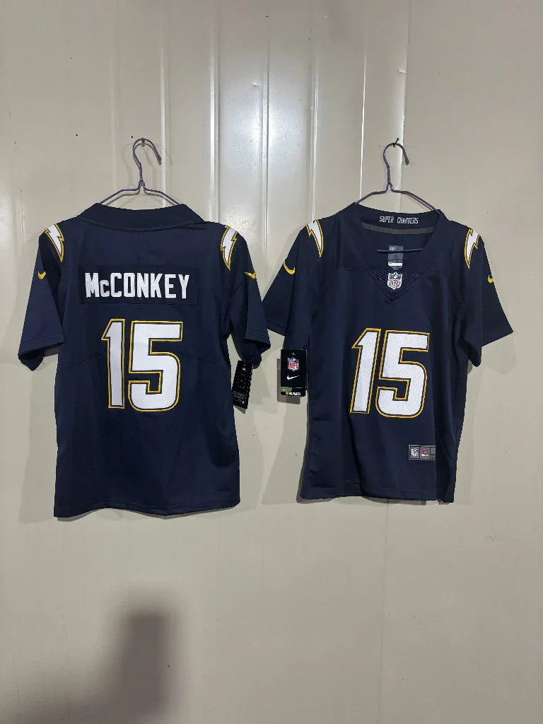 Los Angeles Chargers 25/26 McConkey #15 Navy Game Kids Jersey