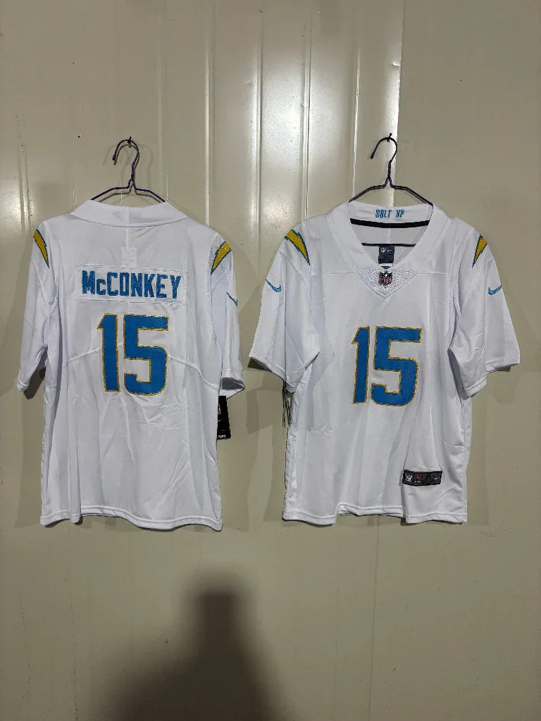 Los Angeles Chargers 25/26 McConkey #15 White Game Kids Jersey