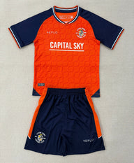 Luton Town 25/26 Black/Orange Home Kids Jersey Set