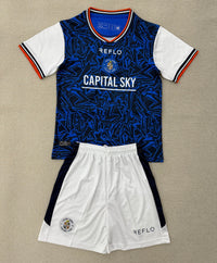 Luton Town 25/26 Blue/White/Red Away Kids Jersey Set
