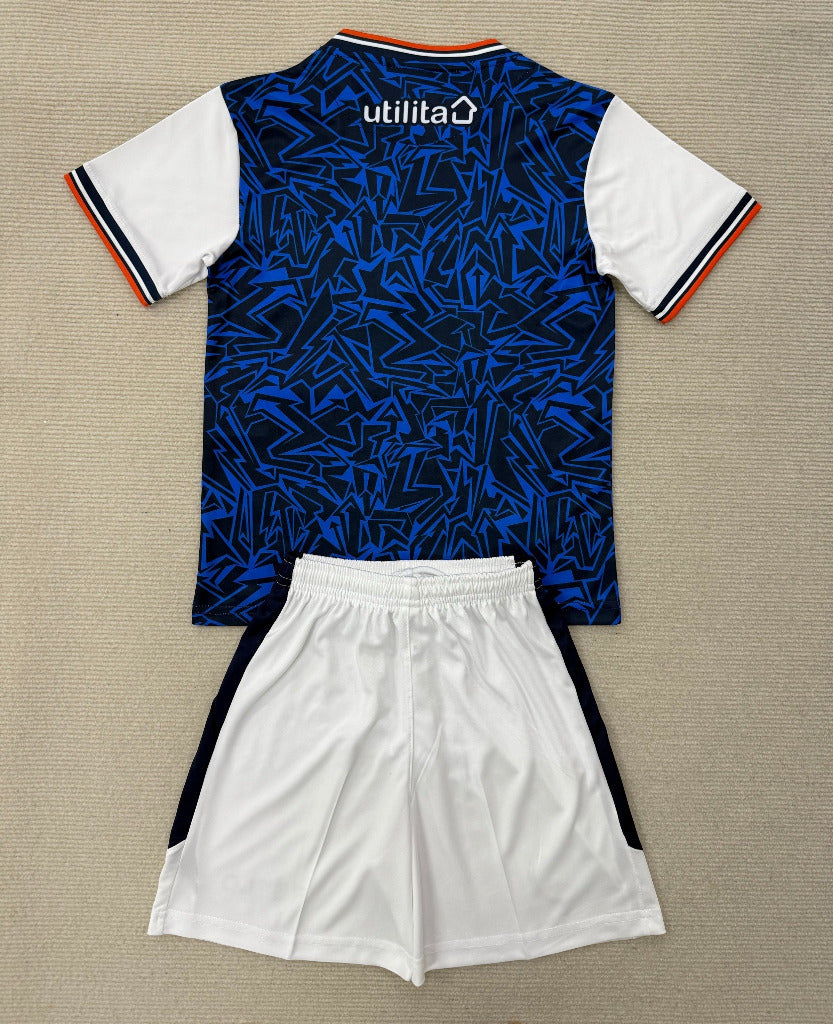 Luton Town 25/26 Blue/White/Red Away Kids Jersey Set
