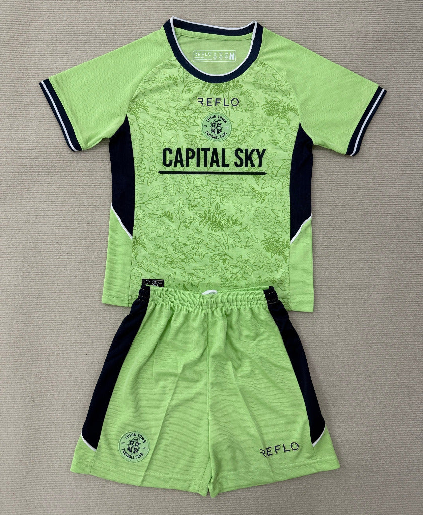 Luton Town 25/26 Green/Black Third Kids Jersey Set