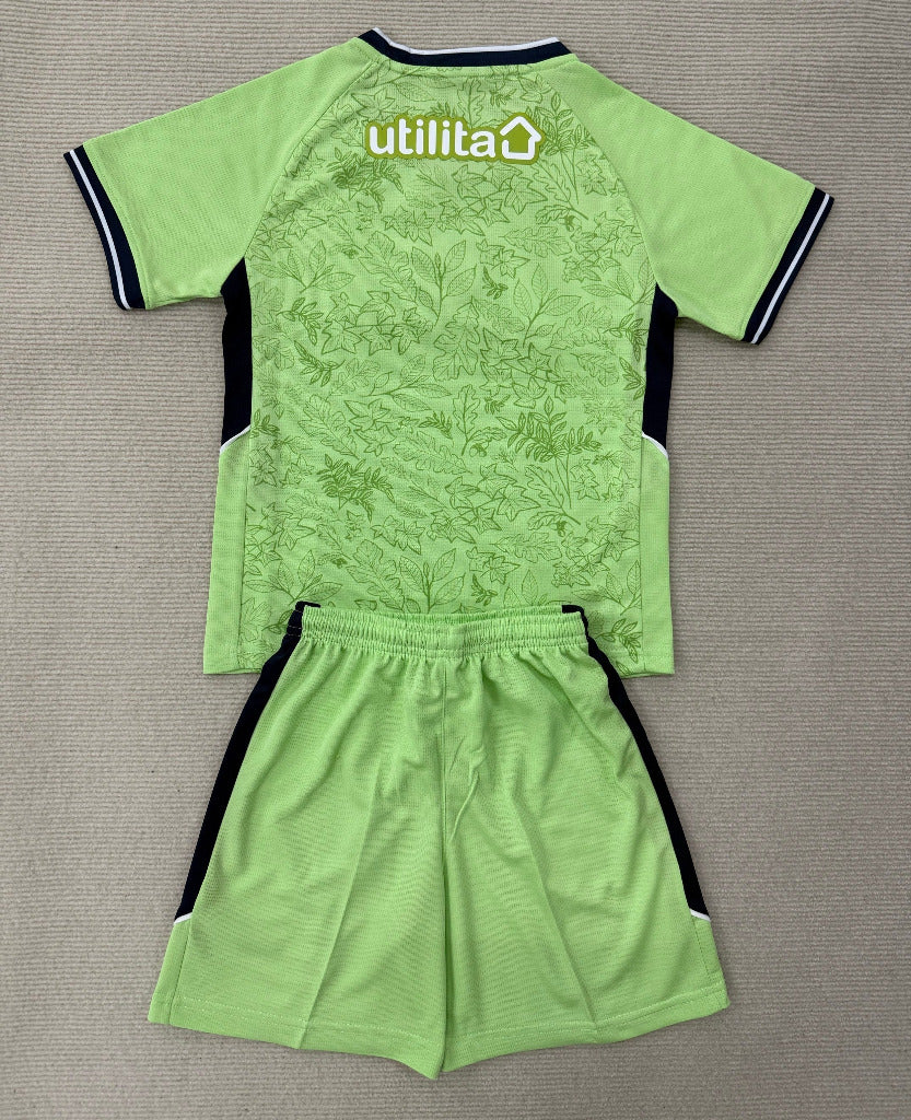 Luton Town 25/26 Green/Black Third Kids Jersey Set