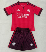 Lyon 26/27 Red/Black Away Kids Jersey Set