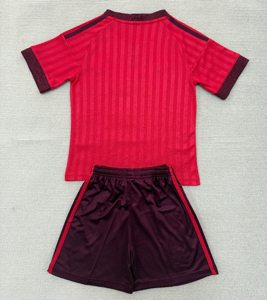 Lyon 26/27 Red/Black Away Kids Jersey Set