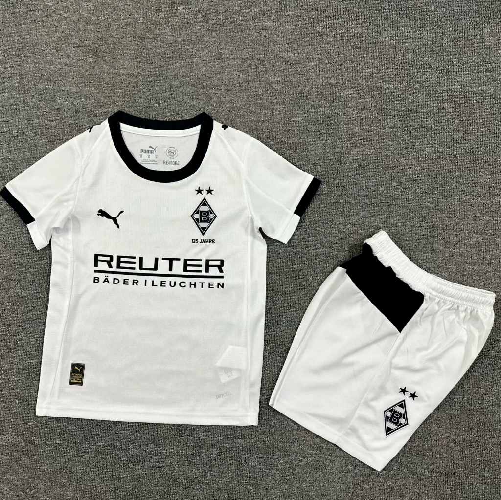Mönchengladbach 25/26 White Home Kids Jersey Set