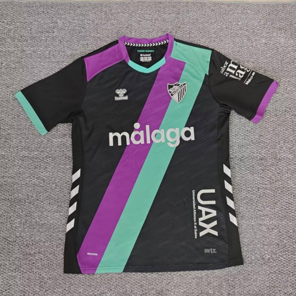 Malaga 25/26 Black, Green & Purple Away Jersey – Modern Football Shirt ...