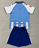 Malaga 26/27 White/Blue Stripes Home Kids Jersey Set