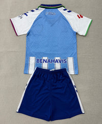 Malaga 26/27 White/Blue Stripes Home Kids Jersey Set
